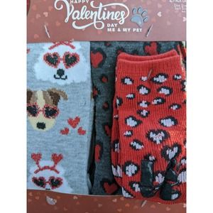 3/$20 New valentine's day ladies pet socks set poodle heart love